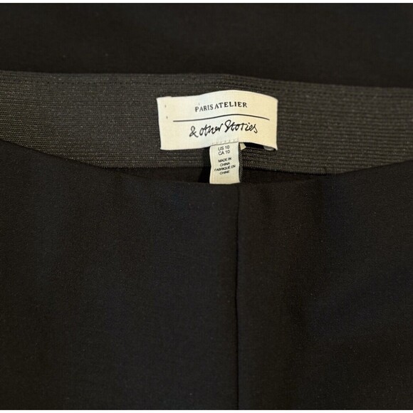 & Other Stories Pants Black Wide Sailor Dress Trouser Slacks Stretch Size 10 - Picture 5 of 11